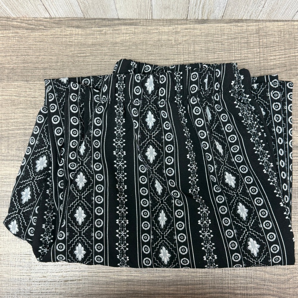 Ashley Stewart Black White Geometric Tribal Wide Leg Palazzo Pants Plus 14/16 - Picture 10 of 11